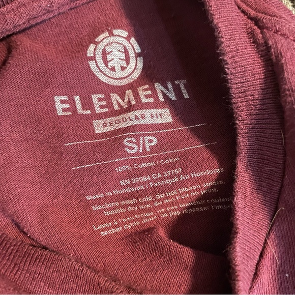 Element Men’s Maroon Cotton Graphic Short Sleeve Tee Size S - Picture 4 of 4
